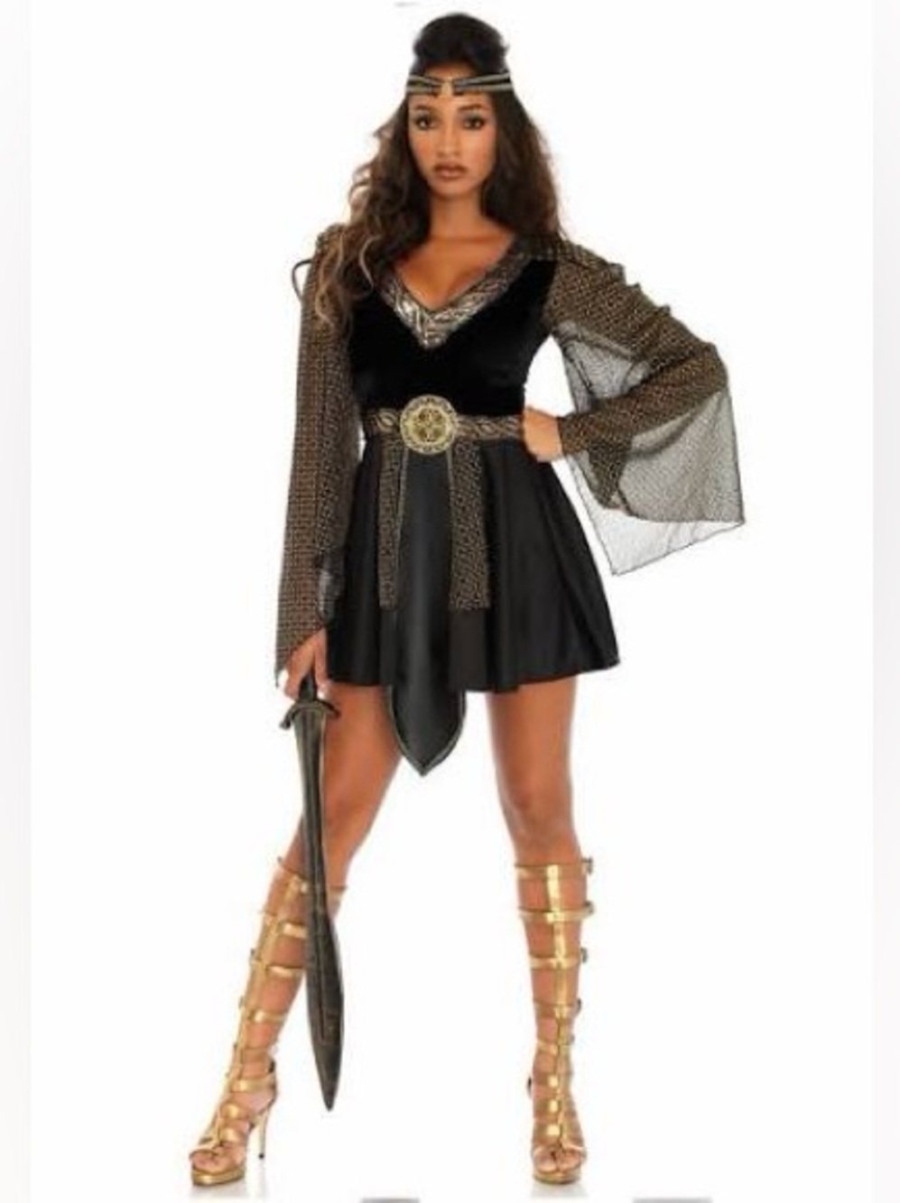Leg Avenue Black and Gold Warrior Costume